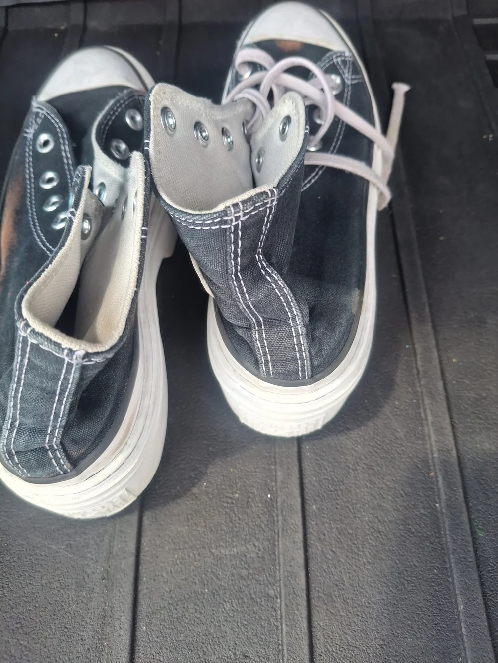 Converse Black High-Top Kids Sneakers with White Toe Cap